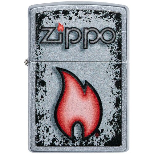      ZIPPO Classic 49576 Flame Design   Street Chrome -  ZIPPO  -     , -  