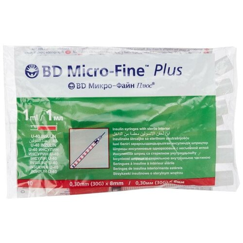     BD Micro-fine plus U-40 , 8  x 0.3 , : 30G, 10 .  -     , -  