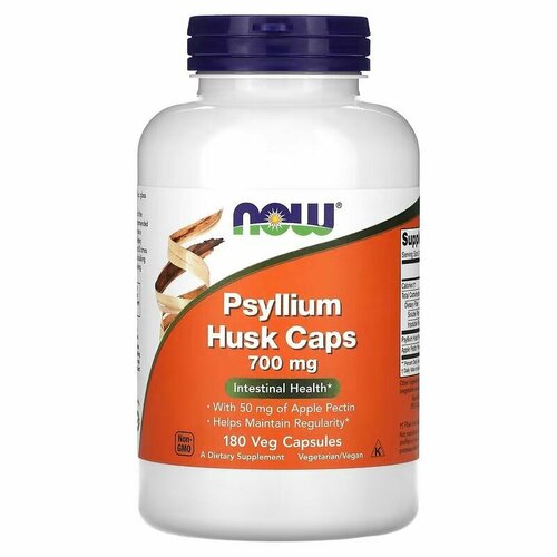 ���� ���������� � �������� �������, Psyllium Husk Caps, NOW, 700 ��, 180 ������