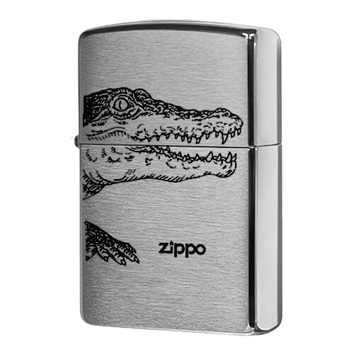 ���� ������������ ���������� ��������� ZIPPO 200 Alligator � ��������� Brushed Chrome - ��������