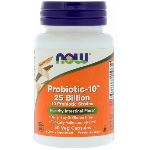   Probiotic-10, 25 , 50  , NOW Foods  -     , -  