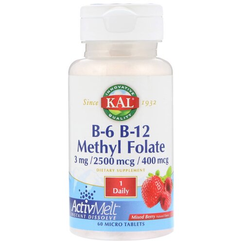 ���� �������� ����������� KAL B-6 B-12 Methyl Folate, 60 �, 60 ��.