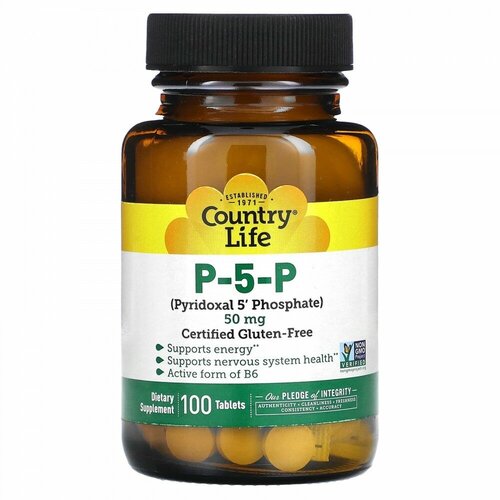   Country Life P-5-P (Pyridoxal 5' Phosphate) -5- (-5'-) 50  100   -     , -  