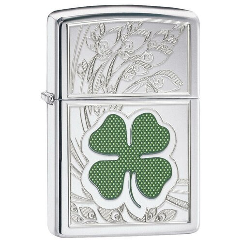 ���� ������������ ���������� ��������� ZIPPO 24699 Shamrock Design � ��������� High Polish Chrome - ������