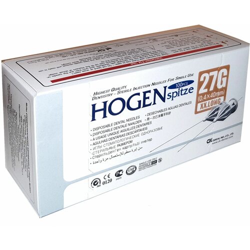       Hogen Spitze 27G 0.4x40 100 C-K Dental  -     , -  