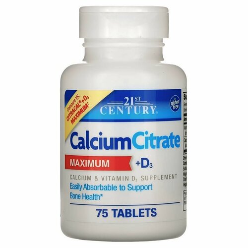 ���� 21st Century Calcium Citrate MAXIMUM + D3 75 ���.