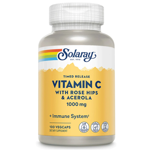���� ������� Solaray Vitamin C Timed Release with Rose Hips & Acerola, 160 �, 1000 ��, 100 ��.