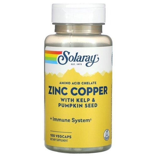    Solaray Zinc Copper with Kelp & Pumpkin Seed, 90 , 100 .  -     , -  