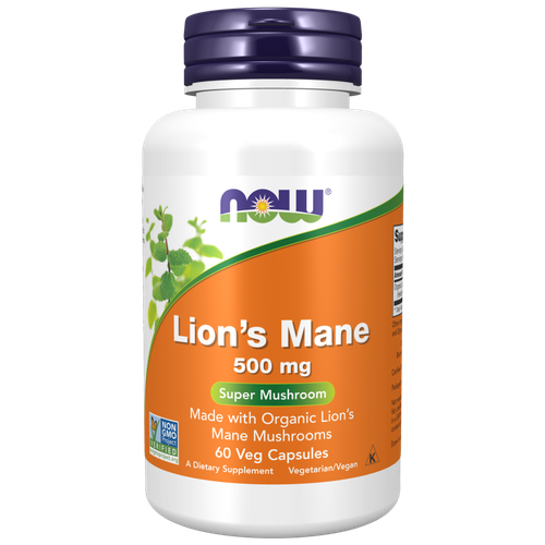 ���� NOW FOODS Lion's Mane 500 �� (������ �����������) 60 ��� ������ (Now Foods)