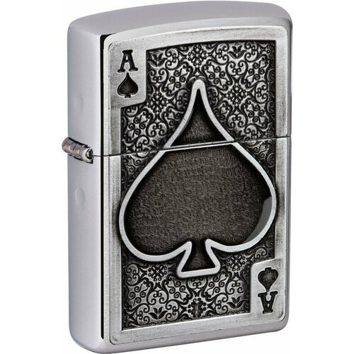 ���� ��������� ZIPPO Ace Of Spades � ��������� Brushed Chrome, ������/�����, �����������, 38x13x57 ��