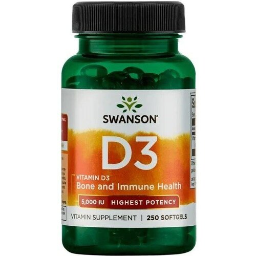   Swanson Vitamin D3 Highest 5000 IU (125 mcg) (250. )  -     , -  