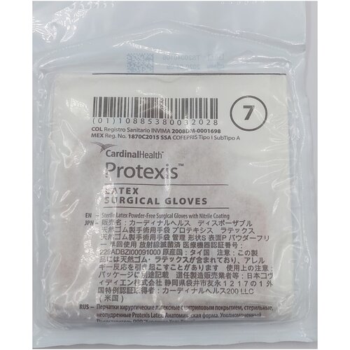 ���� �������� Protexis� Latex Surgical Gloves ������������� ������/������ ����������, ������ 7.0, 10 ��. (5 ���)