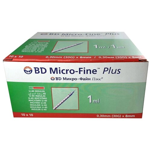     BD Micro-Fine Plus U-100 , 8  x 0.3 , : 30G, 1 , 100 .  -     , -  