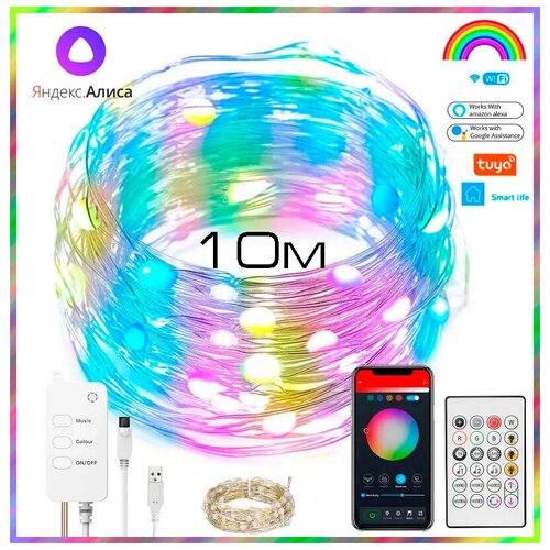     WIFI  RGB (10 ,   ,  )  , Smart Life, Tuya , Amazon Alexa, Google Assistant.  -     , -  