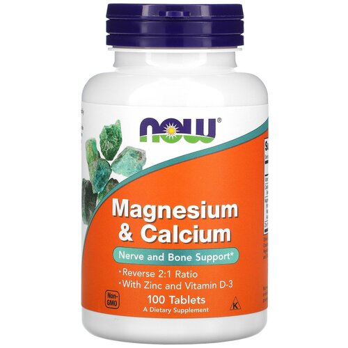 ���� �������� NOW Magnesium & Calcium with Zinc and Vitamin D3, 270 �, 100 ��.