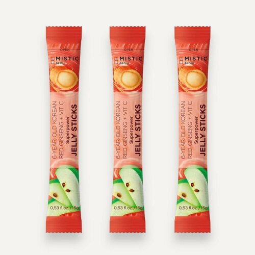   MISTIC 6-YEAR OLD KOREAN RED GINSENG+VIT C SUPERPOWER JELLY STICKS     6-          3*15  -     , -  