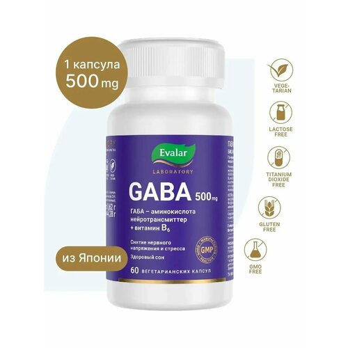 ���� GABA 500 ��, 60 ������, Evalar Laboratory