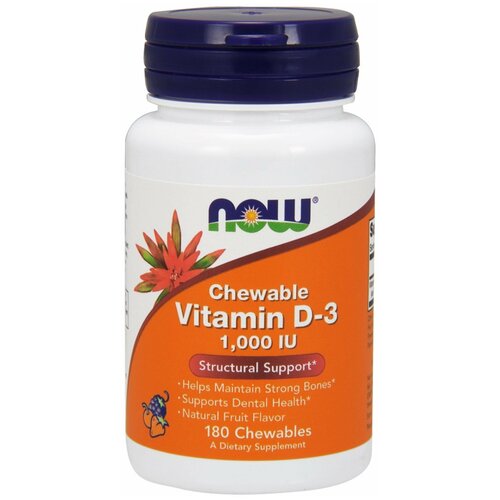    NOW Chewable Vitamin D3  , 100 , 1000 ME, 180 .  -     , -  