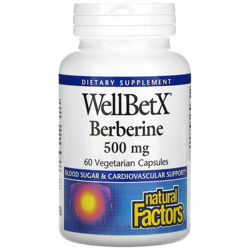   100% iHerb - Berberine, , WellBetX, 500 , 60  , Natural Factors  -     , -  