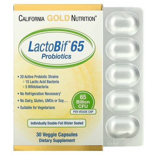 ���� LactoBif Probiotic (���������� 65 ���� ���) 30 ������ (California Gold Nutrition)