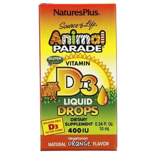 ���� ����� Natures Plus Animal Parade Vitamin D3, 80 �, 10 ��, 400 ��