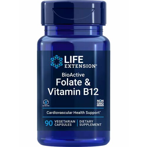   Folate & Vitamin B12 BioActive (  ) 90   (Life Extension)  -     , -  