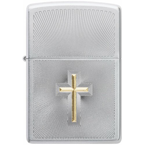      ZIPPO Classic 48581 Cross Design   Satin Chrome -   -     , -,   