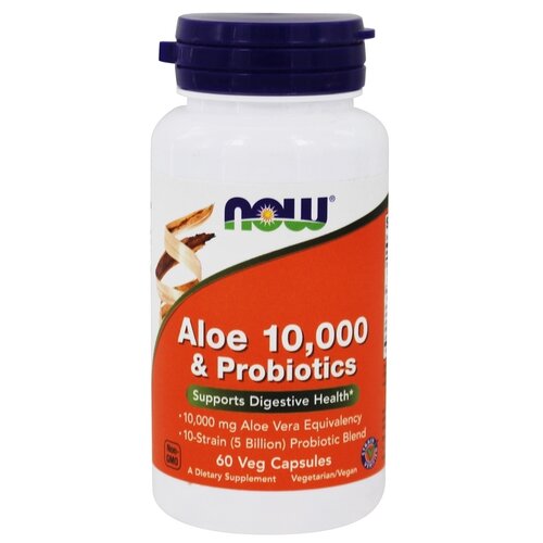    NOW Aloe 10000 & Probiotics, 50 , 100 , 60 .  -     , -  