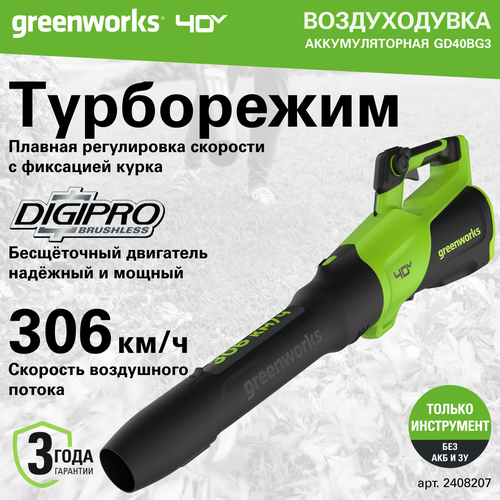     Greenworks . 2408207, 40V,      -     , -  