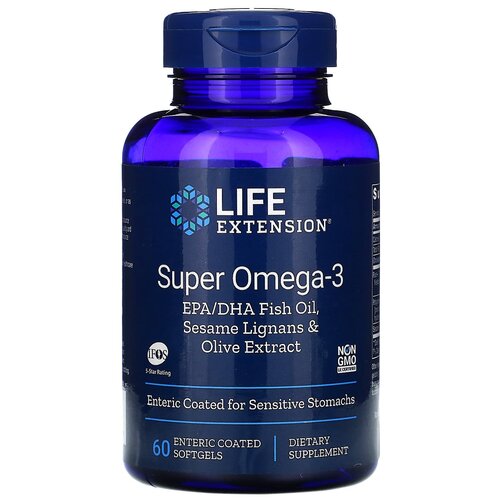 ���� ������� Life Extension Super Omega-3 EPA/DHA with Sesame Lignans & Olive Extract, 200 �, 60 ��.
