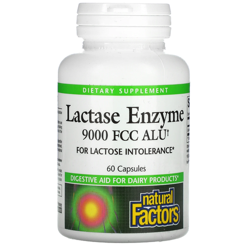   Natural Factors Lactase Enzyme ( ) 9000 FCC ALU 60   -     , -  