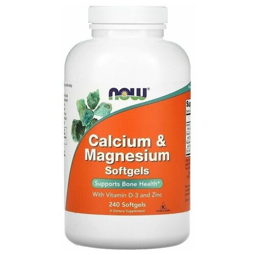    NOW Calcium & Magnesium, with Vitamin D-3 and Zinc, 820 , 250 , 240 .  -     , -  