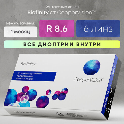     CooperVision Biofinity, 6 ., R 8,6, D -12, , 1 .  -     , -  