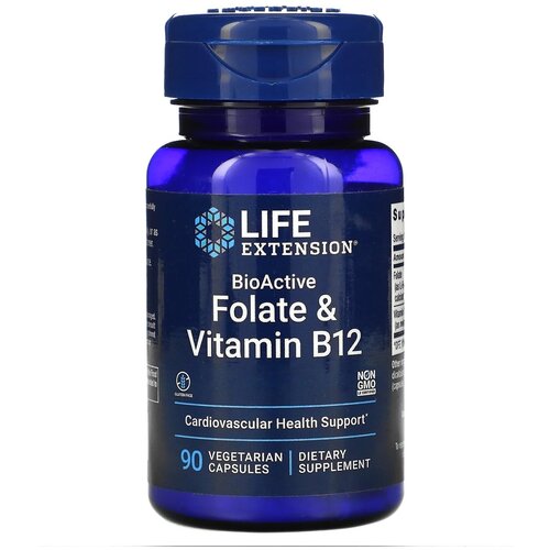    Life Extension BioActive Folate & Vitamin B12, 40 , 100 , 90 .  -     , -  