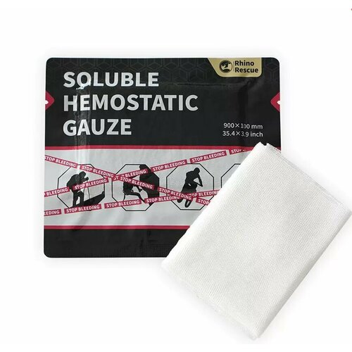    10 Rhino Rescue Soluble Hemostatic Gauze     /  sos  -     , -  