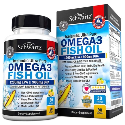    BioSchwartz Omega 3 Fish Oil 1200mg EPA & 900mg DHA, 0.2 , 90 .  -     , -  