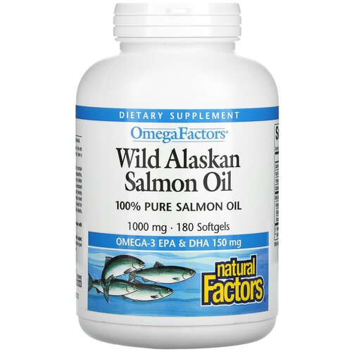    Natural Factors Omega Factors Wild Alaskan Salmon Oil, 380 , 180 .  -     , -  