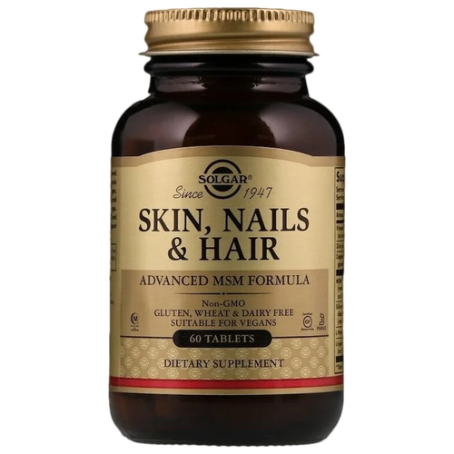���� Solgar, Skin, Nails & Hair, Advanced MSM Formula, ����, ����� � ������, ���������� ��������� � ���, 60 ��������