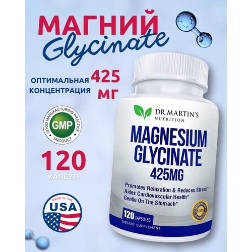   Dr Martin's  , Magnesium Glycinate - 120  425mg  -     , -  