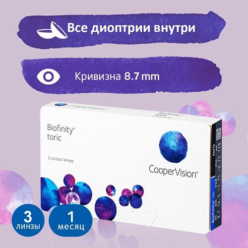 ���� ���������� ����� CooperVision Biofinity Toric R 8,7 (3 �����), (sph) +2,75, (cyl) -0,75, (ax)150