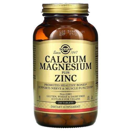   Solgar Calcium Magnesium Plus Zinc ., 1070 , 250 .  -     , -  