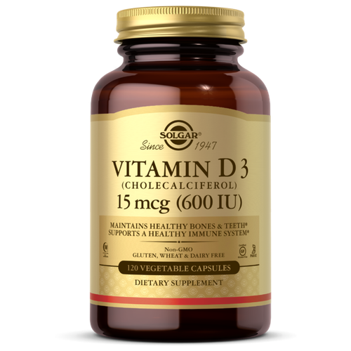   Vitamin D3 ( 3) 15  (600 IU) 120   (Solgar)  -     , -  