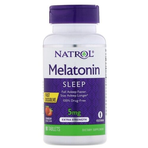 ���� �������� ����������� Natrol Melatonin Fast Dissolve, 100 �, 5 ��, 90 ��.