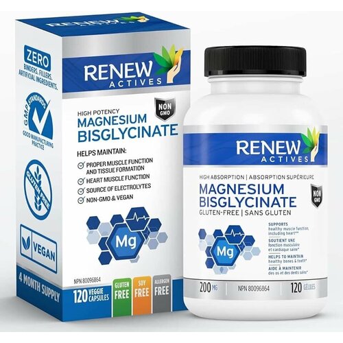 ���� Magnesium Biglycinate, Renew Actives, ������ ����������� - 200 ��, 120 ������