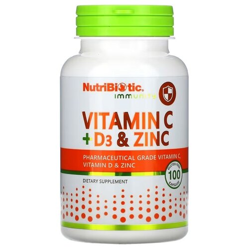   NutriBiotic Immunity Vitamin C+D3 & Zinc ( C + D3  ) 100   -     , -  