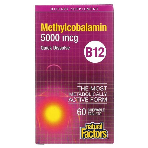    Natural Factors Methylcobalamin B12, 90 , 5000 , 60 .  -     , -  