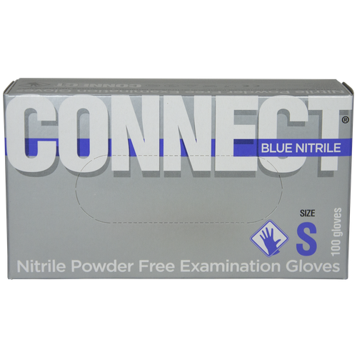 ���� �������� ��������� Connect Blue Nitrile, 50 ���, ������: S, ����: �������, 1 ��.