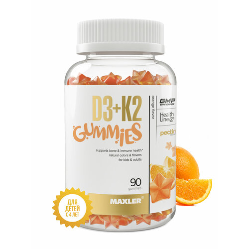 ���� Maxler D3+K2 Gummies, 270 �, 90 ��., 1 ��., ��������