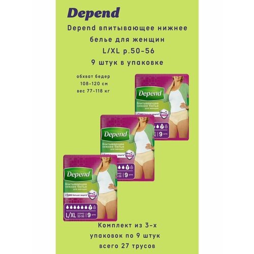  Depend      L/XL 9 /