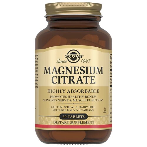 ���� Solgar Magnesium Citrate ���., 200 ��, 250 ��, 430 �, 60 ��.